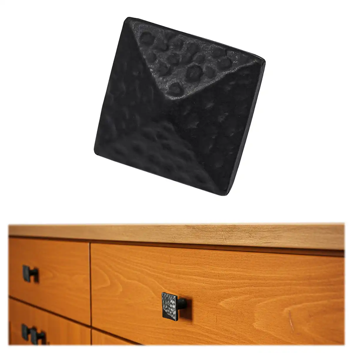 500114OB-Featured-Ai Hand Forged Iron Square Knob