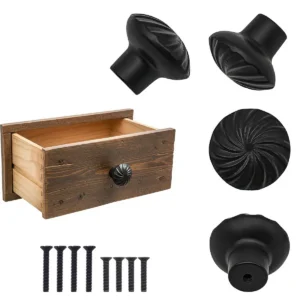Hand Forged Iron Cabinet Knob Pull Antique Rustic Knobs for Kitchen Cabinet Drawer Pull Handle with Hardware
