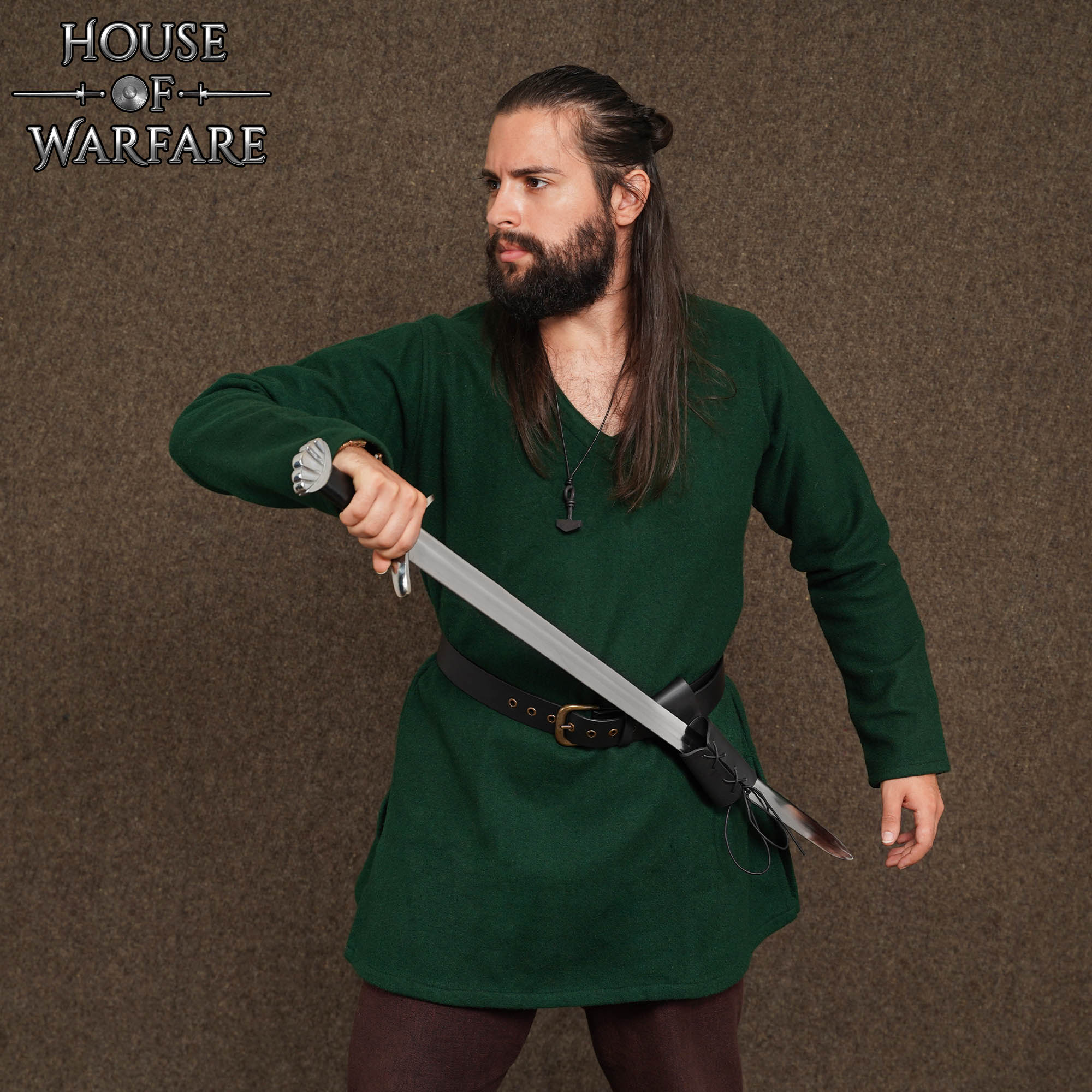 Leather Medieval Sword Frog Black