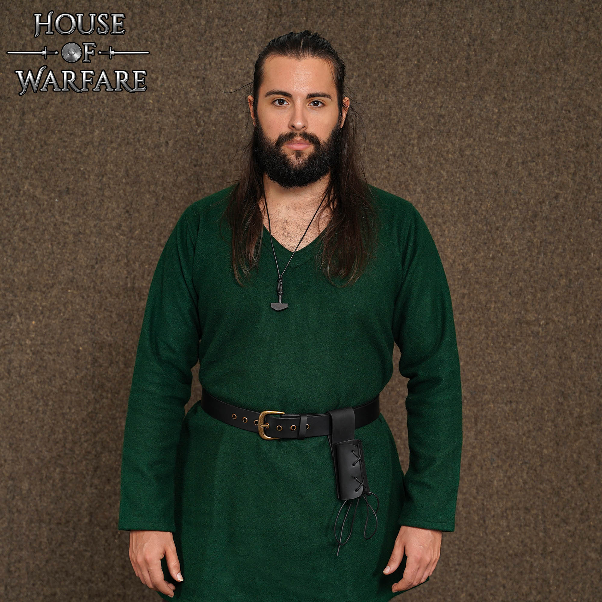 Leather Medieval Sword Frog Black