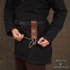 Leather Medieval Sword Frog Brown