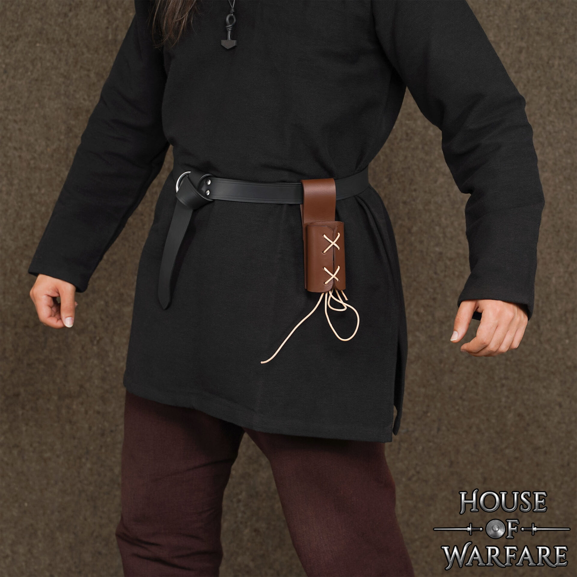 Leather Medieval Sword Frog Brown