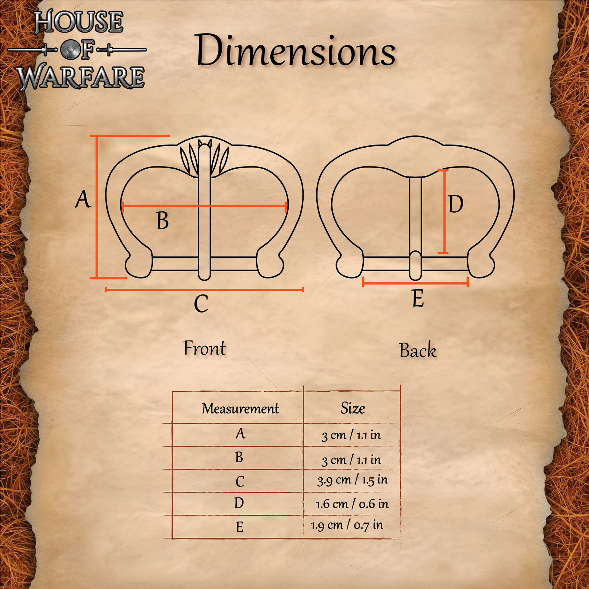 700725_2 Brass Belt Buckle 2.5 x 3 cm