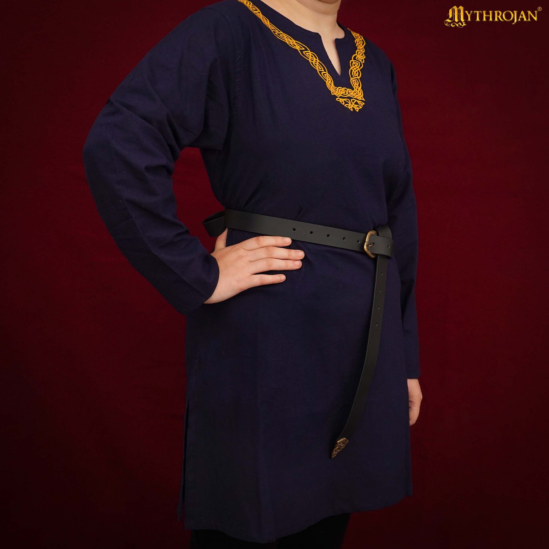 9th-11th Century Viking Tunic with Embroidered Neckline-301139NBFS 1 viking tunic