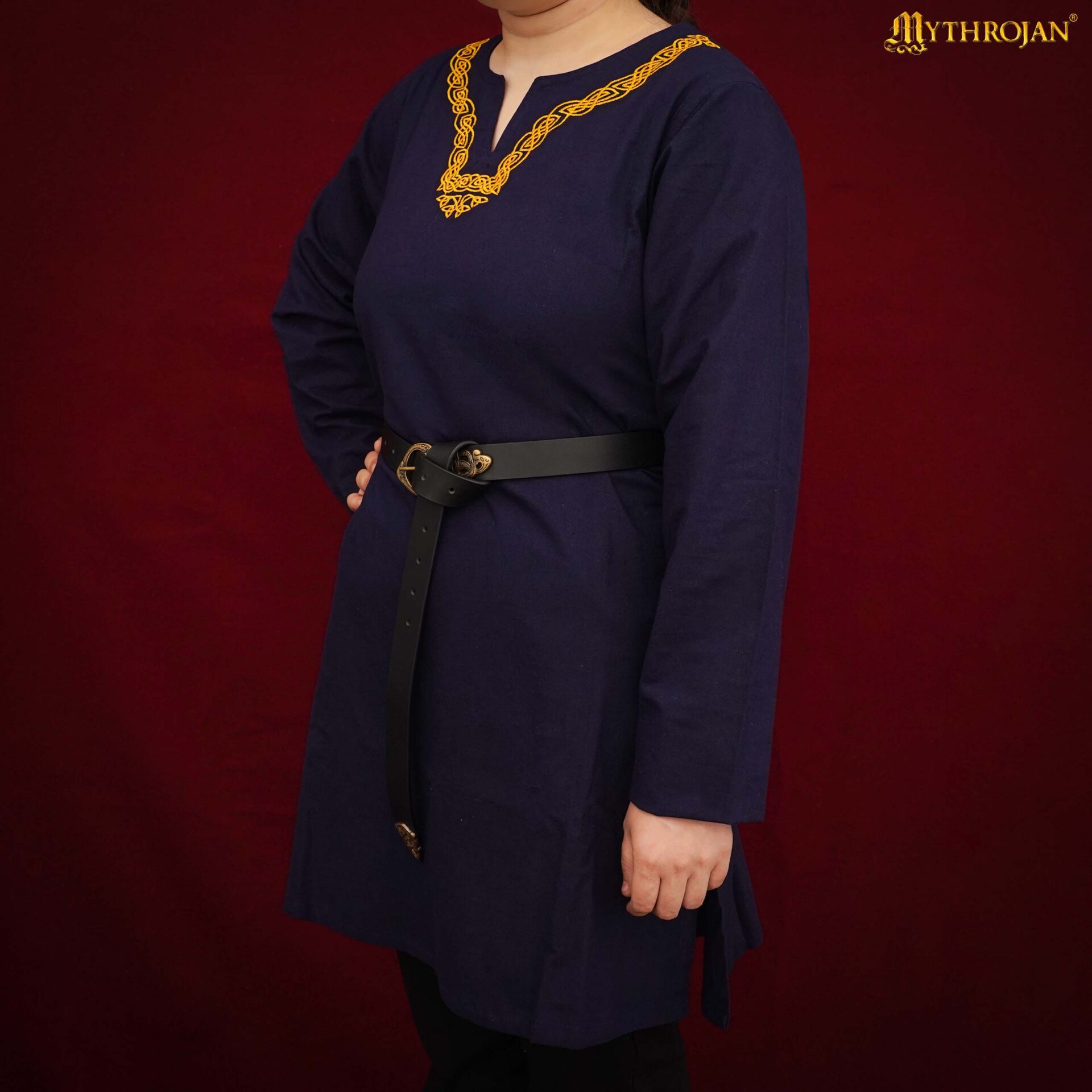 9th-11th Century Viking Tunic with Embroidered Neckline-301139NBFS 2 viking tunic