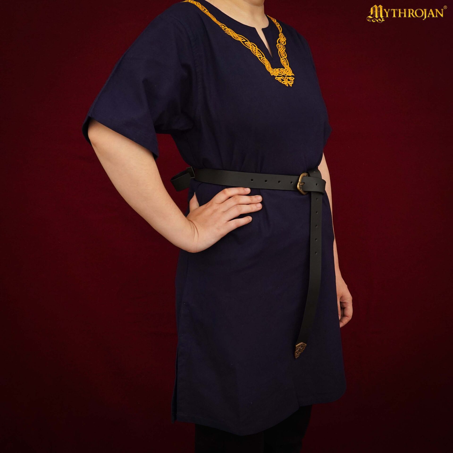 9th-11th Century Viking Tunic with Embroidered Neckline-301139NBHS 1 viking tunic