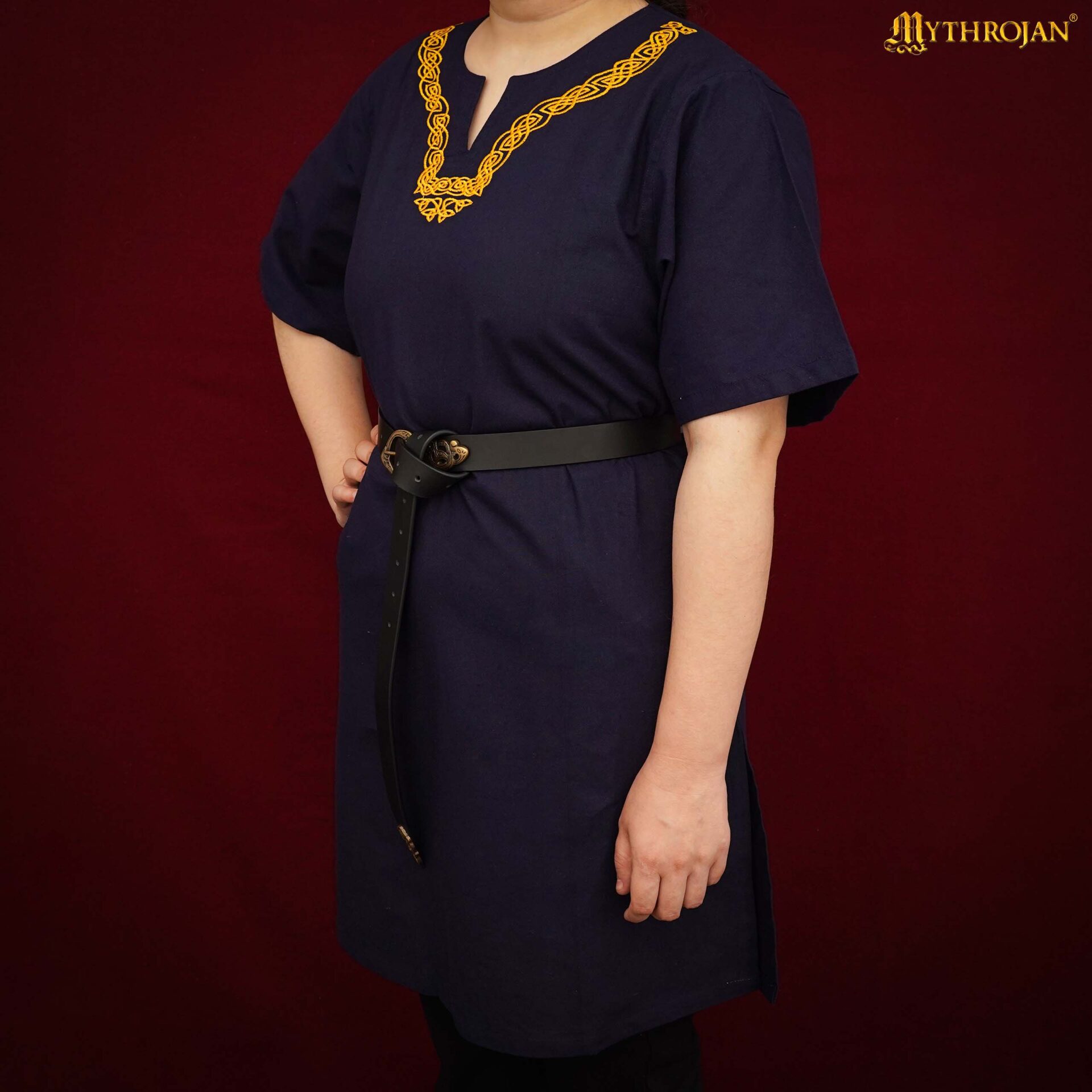 9th-11th Century Viking Tunic with Embroidered Neckline-301139NBHS 2 viking tunic