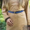 9th Century Viking Age Blue Leather Belt with Brass Buckle-701380BL 7 Leather Belt