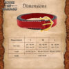 9th Century Viking Age Red Leather Belt with Brass Buckle-701380RD 2 Leather Belt