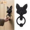 Fox Faced Door Knocker Solid FORGED Iron- 500172 3 Fox Faced Door Knocker : Solid FORGED Iron Victorian, Colonial, Retro, steampunck, Gothic, Baroque Medieval