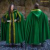 HOODED CLOAK WITH EMBRIODERY WITH BRASS CLOSURE-301137GNEM 6 Medieval Wool Cloak