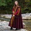 HOODED CLOAK WITH EMBRIODERY WITH BRASS CLOSURE-301137MEM 4 Medieval Wool Cloak