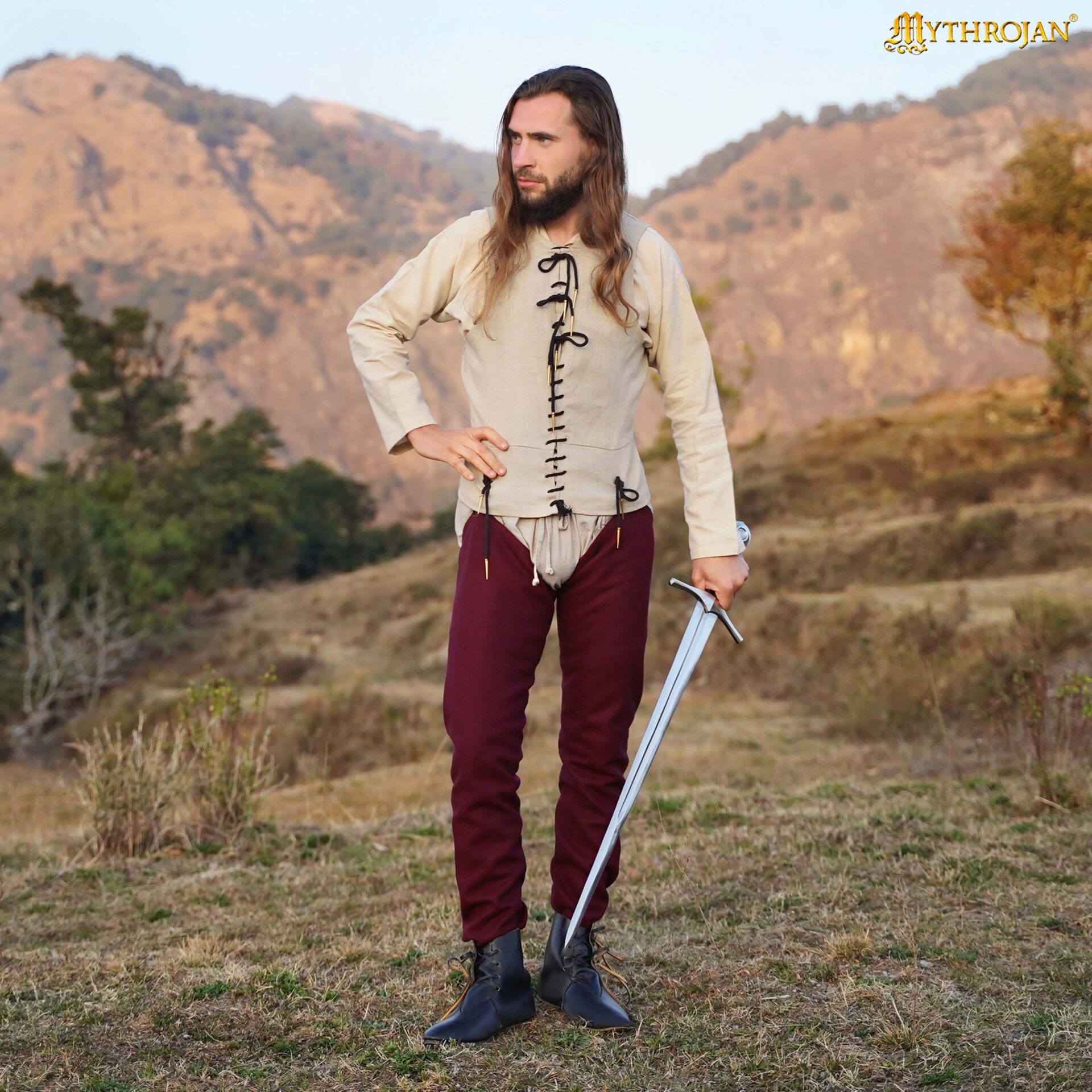 Medieval Linen Men Breeches-301112LN 6 Breeches