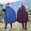 Medieval Wool Cloak Half Circle Cape with Handmade Buttons - 301122BL 1 Half circle cape