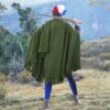 Medieval Wool Cloak Half Circle Cape with Handmade Buttons - 301122GN 1 Half circle cape