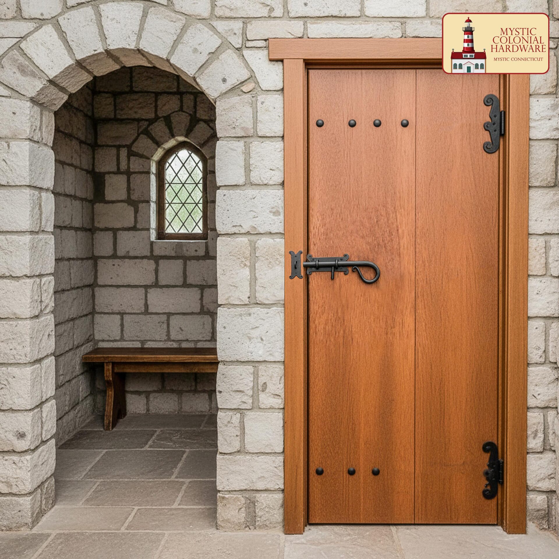 Rustic Door Bolt with Sliding Pin Vintage Wrought Iron Latch - 500199-8 5 Bolt