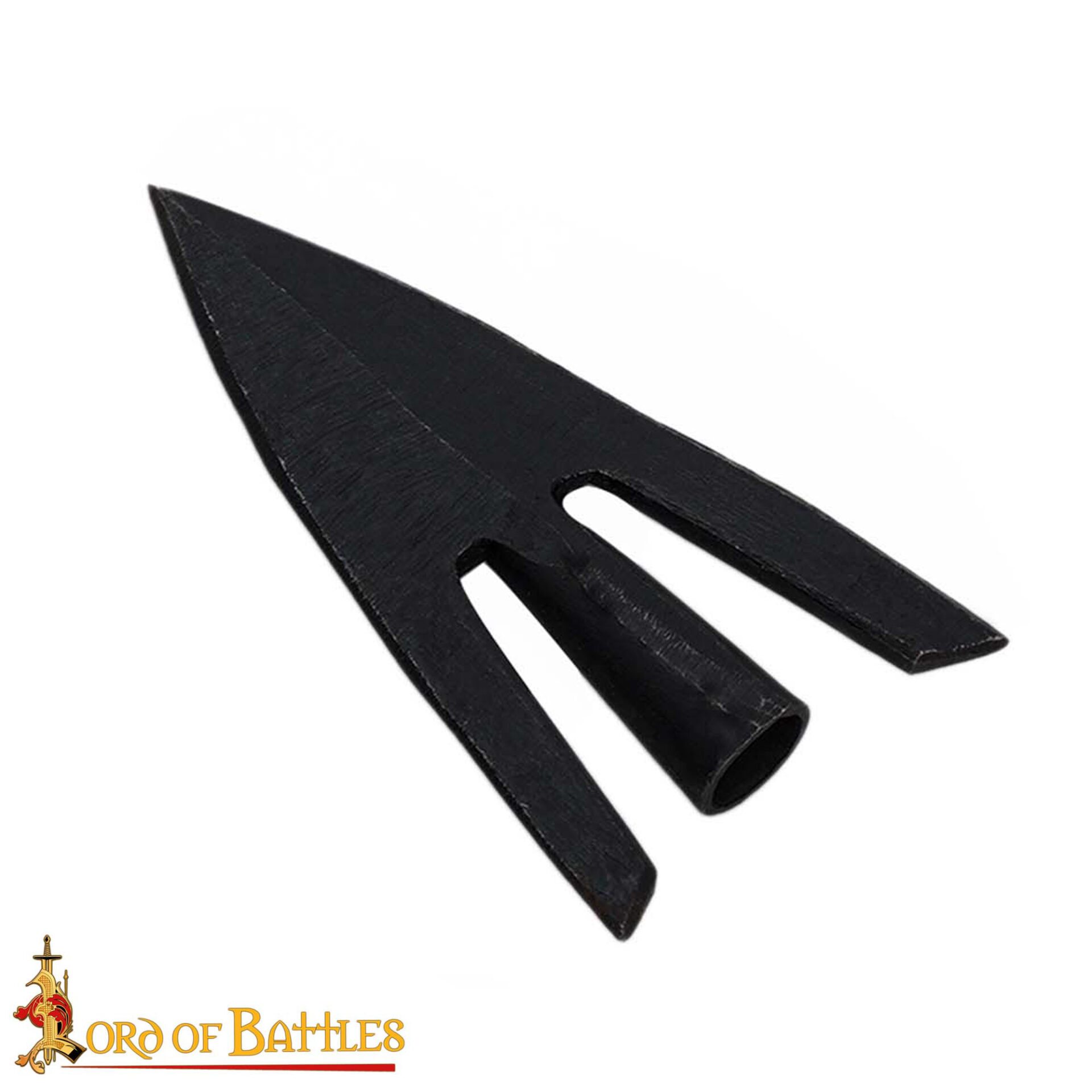 13th Century Hand-Forged Broadhead Arrowhead Medieval Bodkin Style-26004 3 Late Medieval Swallow Tail Hunting Arrowhead with Genuine Leather Sheath