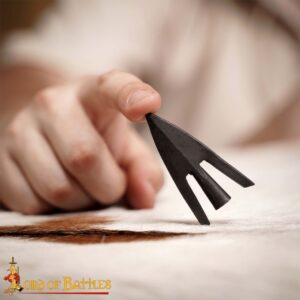 Late Medieval Swallow Tail Hunting Arrowhead with Genuine Leather Sheath