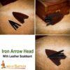 13th Century Hand-Forged Broadhead Arrowhead Medieval Bodkin Style-26004 5 Late Medieval Swallow Tail Hunting Arrowhead with Genuine Leather Sheath