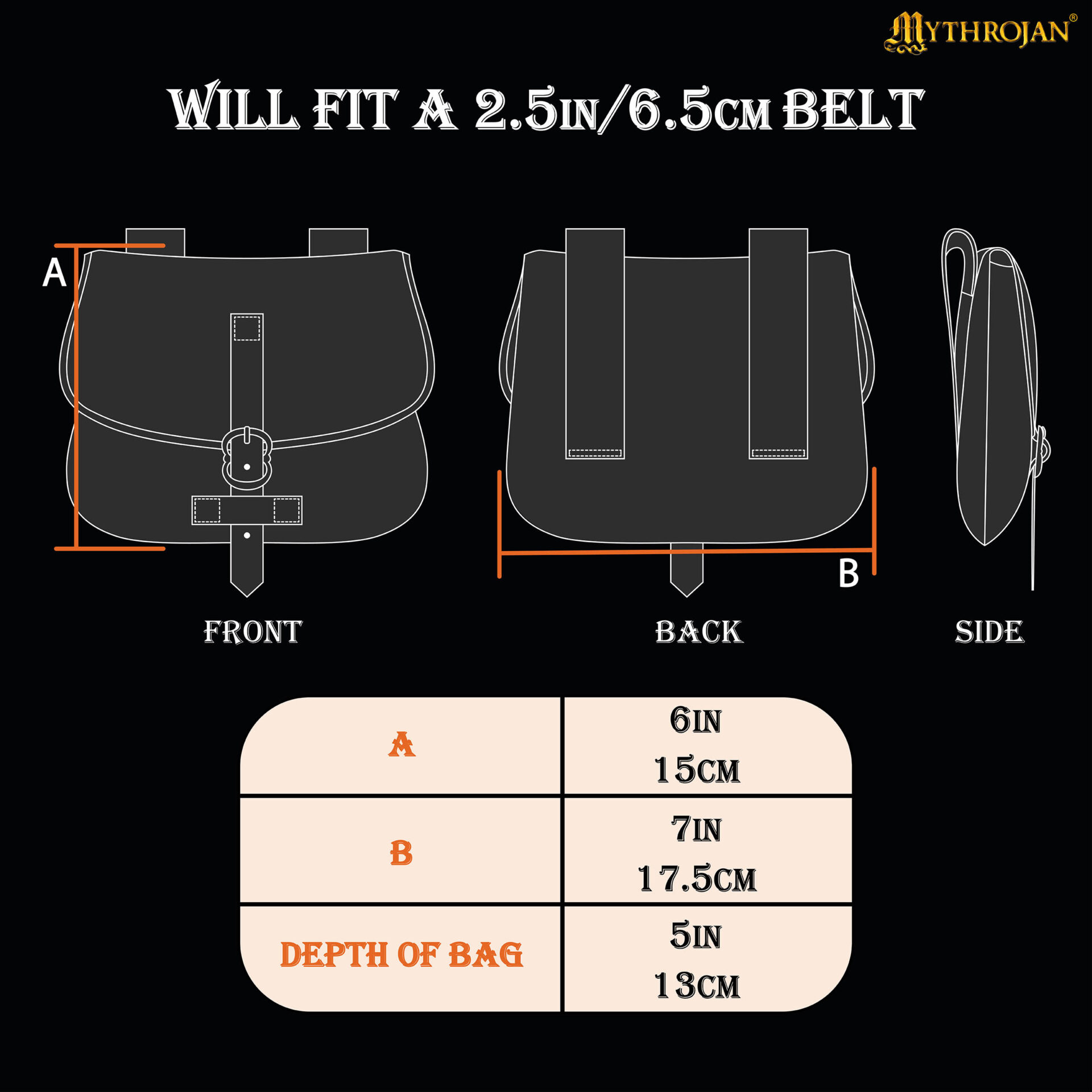 3-Size Medieval Jewelry Belt Pouch