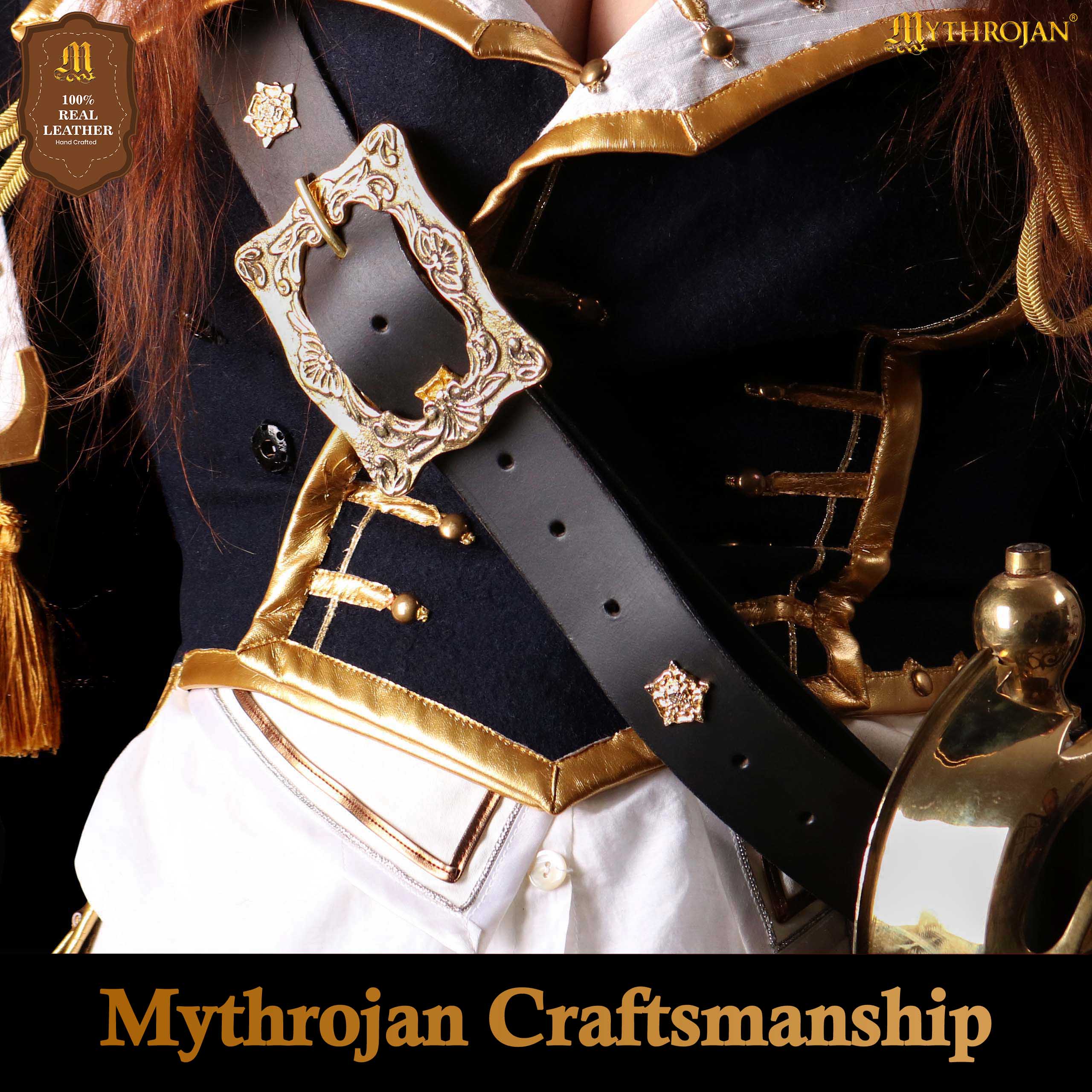 5 Medieval Black Leather Belt