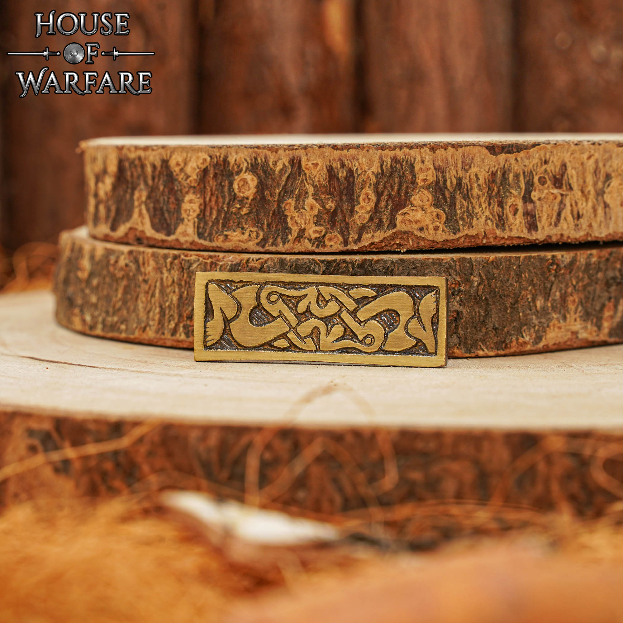 Viking Brass Mounting Plate – Antique Finish Norse Belt Decoration Antique Brass Viking Decoration