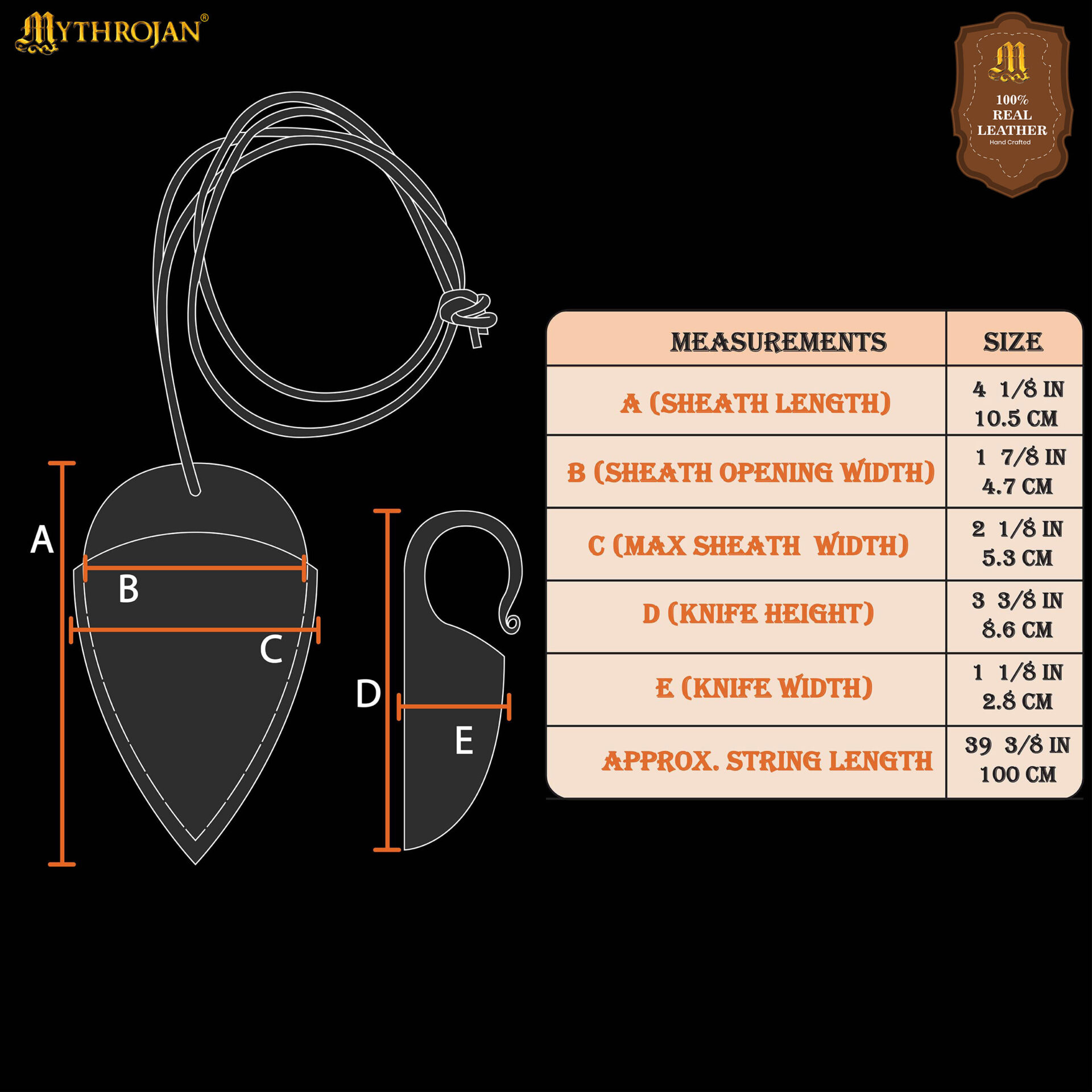 Hand Forged Necklace Knife WIth Leather Sheath-300598BRD 2 Celtic Ring Knife