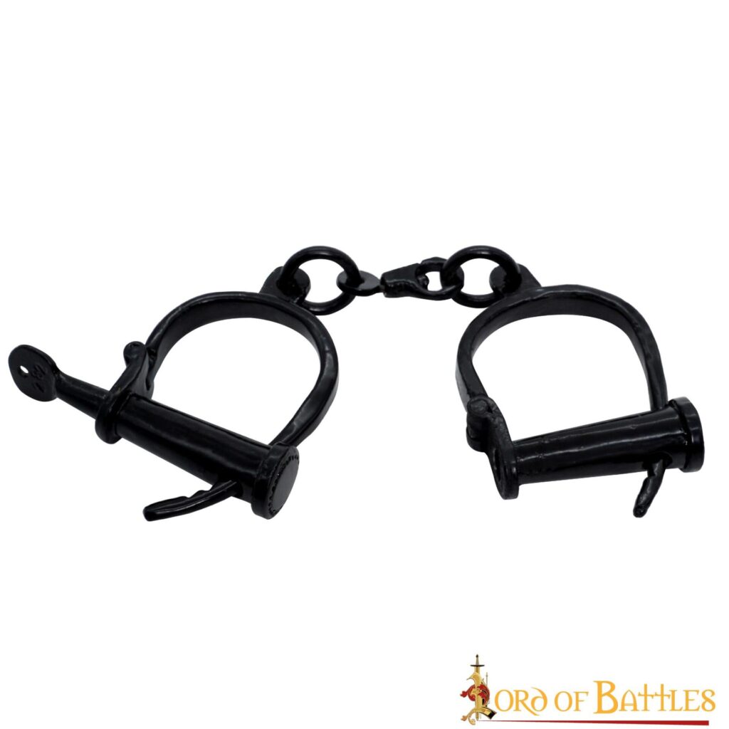 Medieval Shackles Handcuffs Fully Functional Hand Forged from Iron