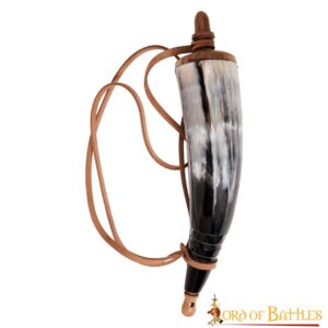 Viking Warrior Gun Powder Horn Functional Genuine Horn Accessory