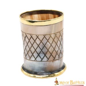 Medieval Viking Horn Shot Glass with Pure Brass Rim Handcrafted Genuine Ox Horn