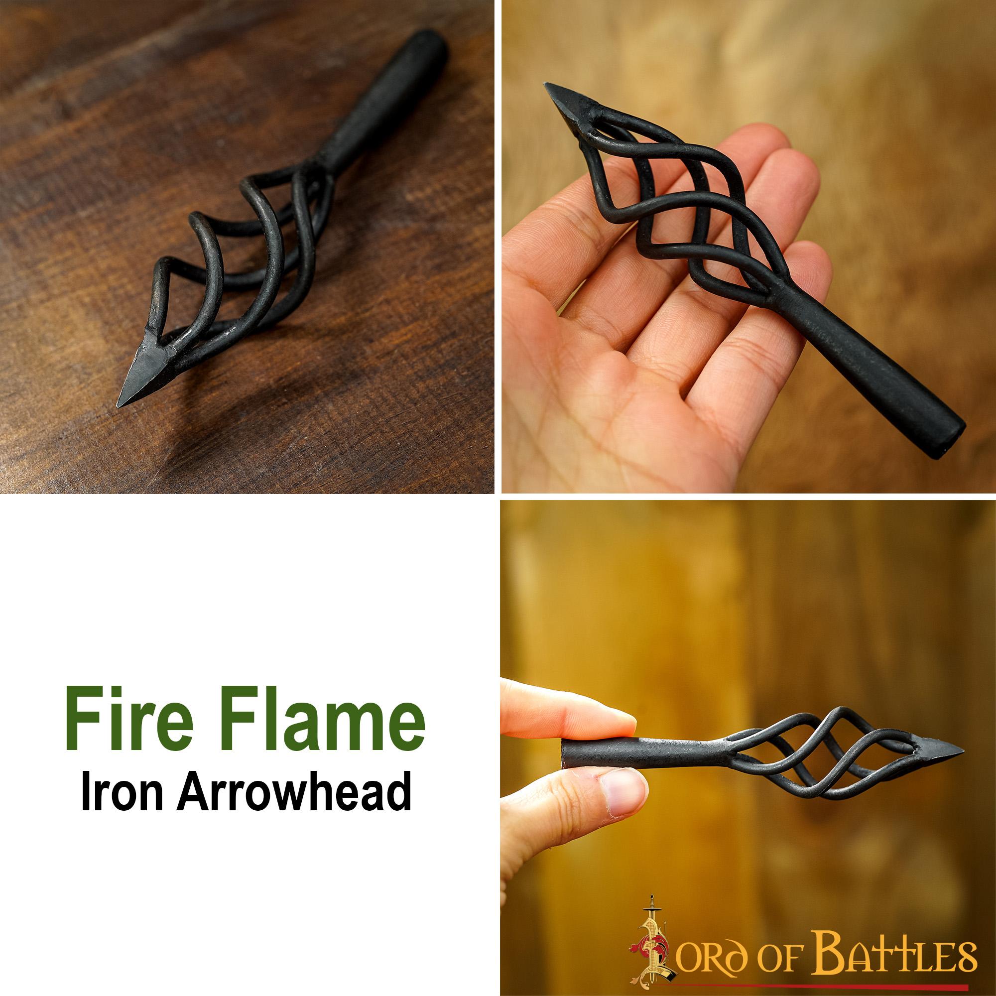 1206-pattern-2 Late Medieval Fire Flame Arrowhead Hand Forged Iron