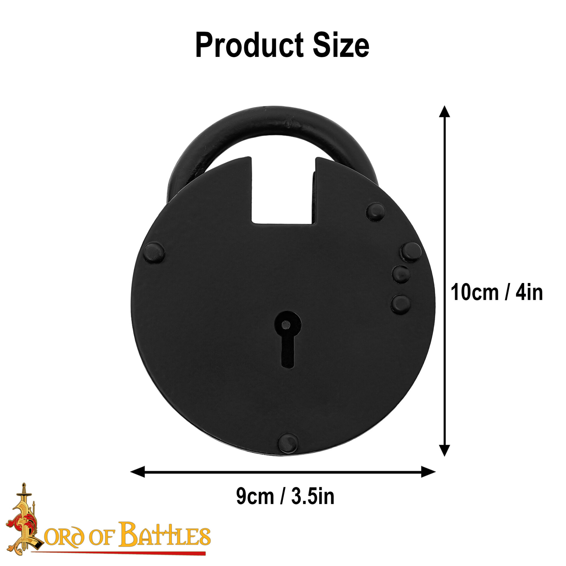 1351BK_3 Iron Padlock