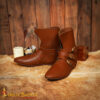 15th Century Medieval Leather Ankle Boots Buckled Footwear-25778 5 Leather Boots