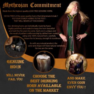 Mythrojan Viking Drinking Horn Shot Glass, Norse Medieval Tankard Shot Glass, Set of 2