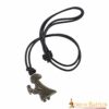 Viking Valkyrie Antique Steel Pendant with Leather Cord