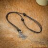 Viking Valkyrie Antique Steel Pendant with Leather Cord