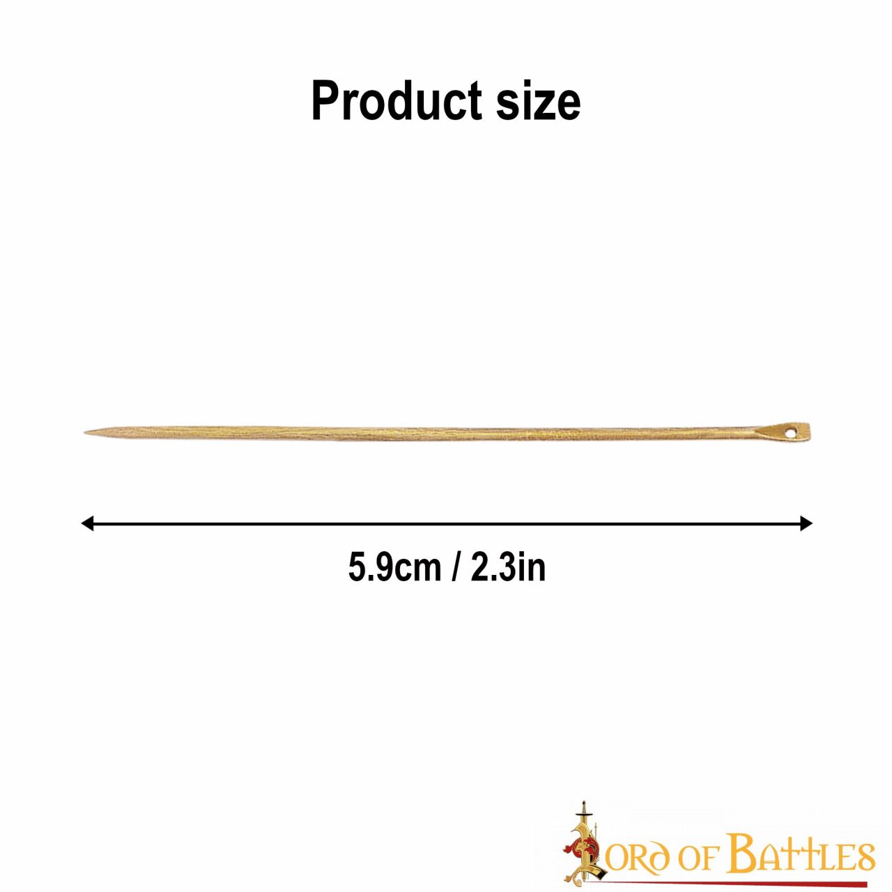 Medieval Solid Brass Needles Large Set of Six