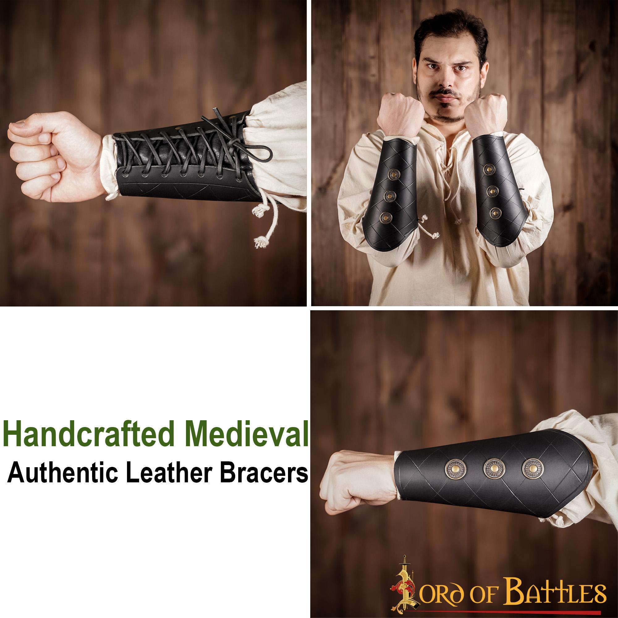 Medieval Handcrafted Genuine Leather Bracers