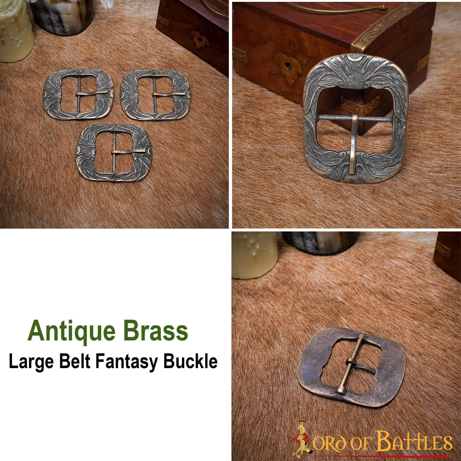 25947-3pcs-pattern-2 Antique Brass Belt Accessory