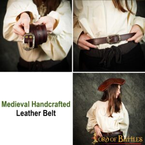 26019BR-pattern-2 Handcrafted Genuine Leather Belt with Embossed Design