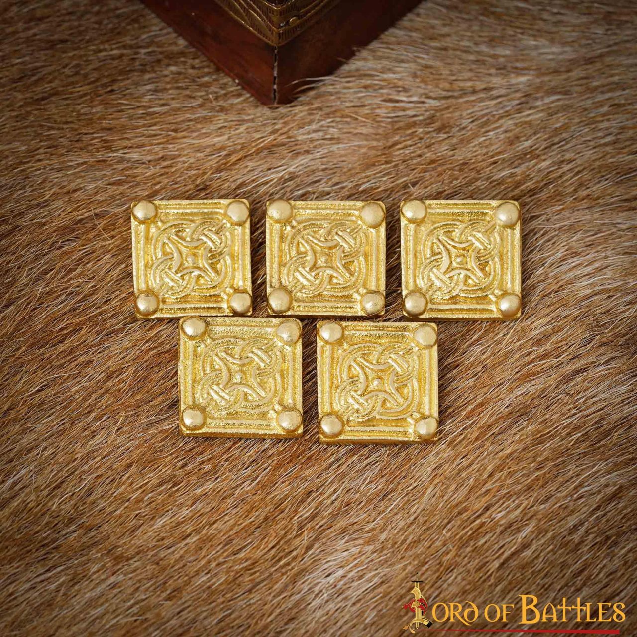 26044-5pcs_3 Medieval Viking Solid Brass Decorations Set of 5