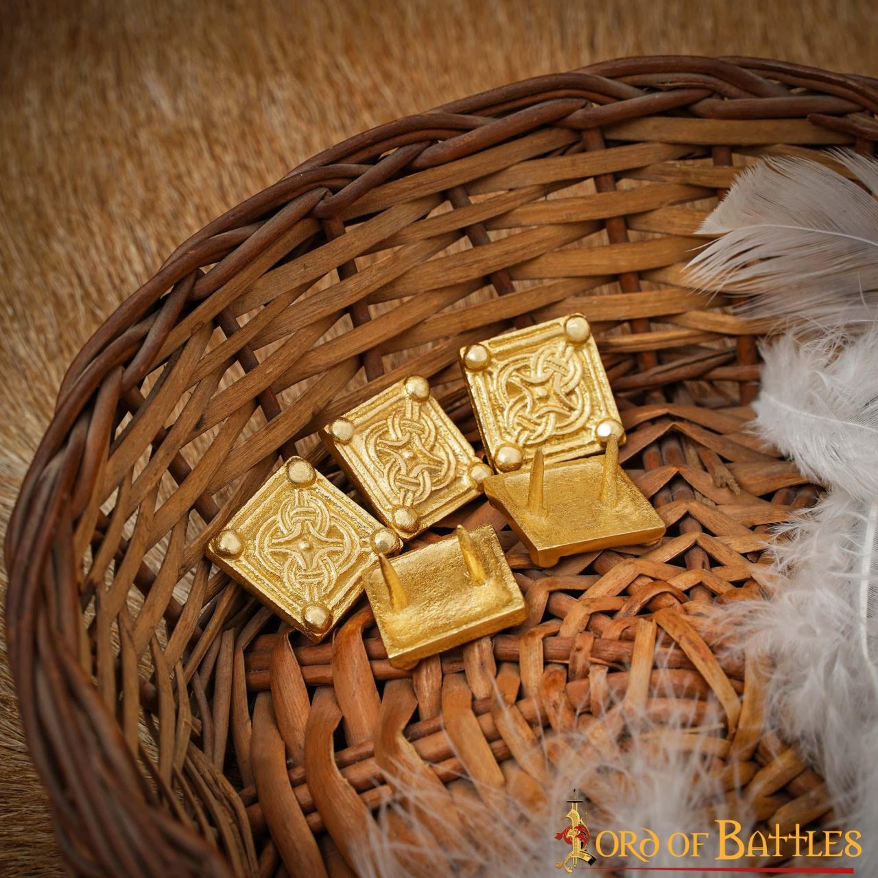 26044-5pcs_4 Medieval Viking Solid Brass Decorations Set of 5