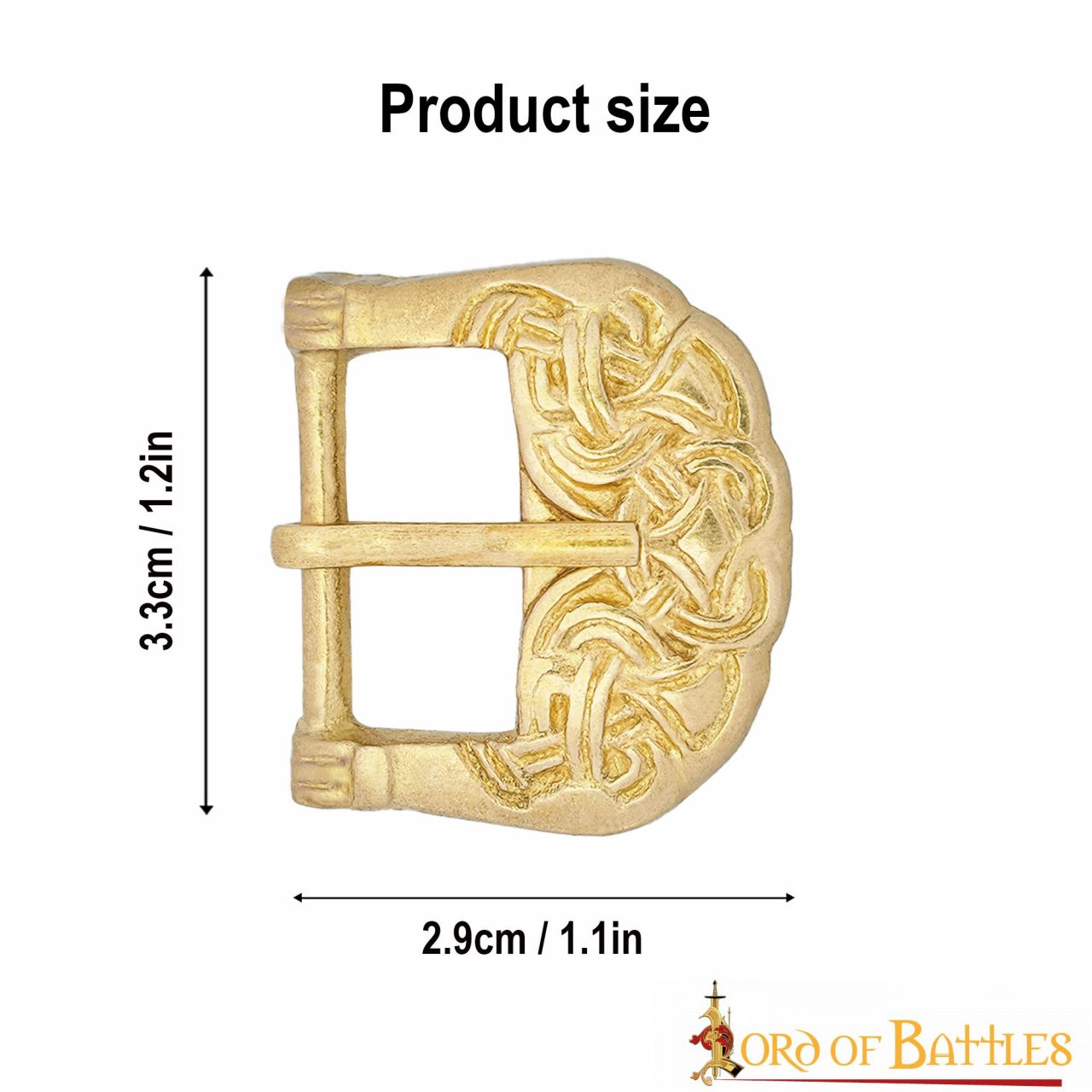 26048_3 Viking Solid Brass Buckle with Celtic Knotwork