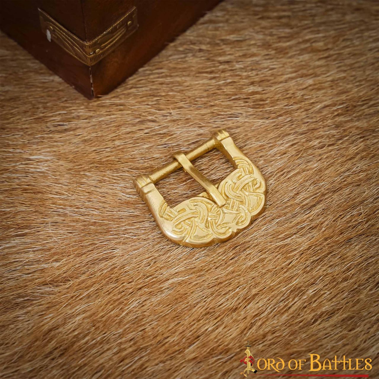 26048_4 Viking Solid Brass Buckle with Celtic Knotwork