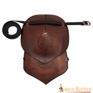Leather Pauldron with Embossed Celtic Spiral Design