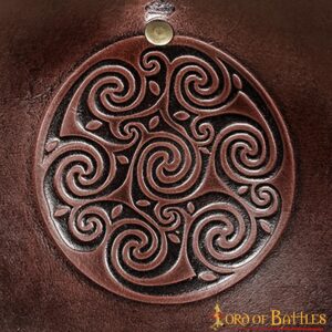 Leather Pauldron with Embossed Celtic Spiral Design