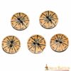 Genuine Horn Buttons with Geometric Motifs Set of 5