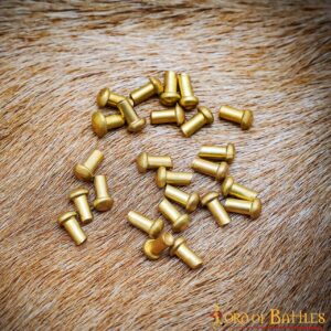 Pure Brass Mushroom Head Rivets Set of 25