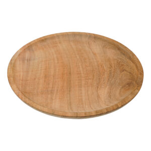 Medieval Wooden Plate Hand Crafted Useful Hardwood Cutlery, approx. 23 cm diameter