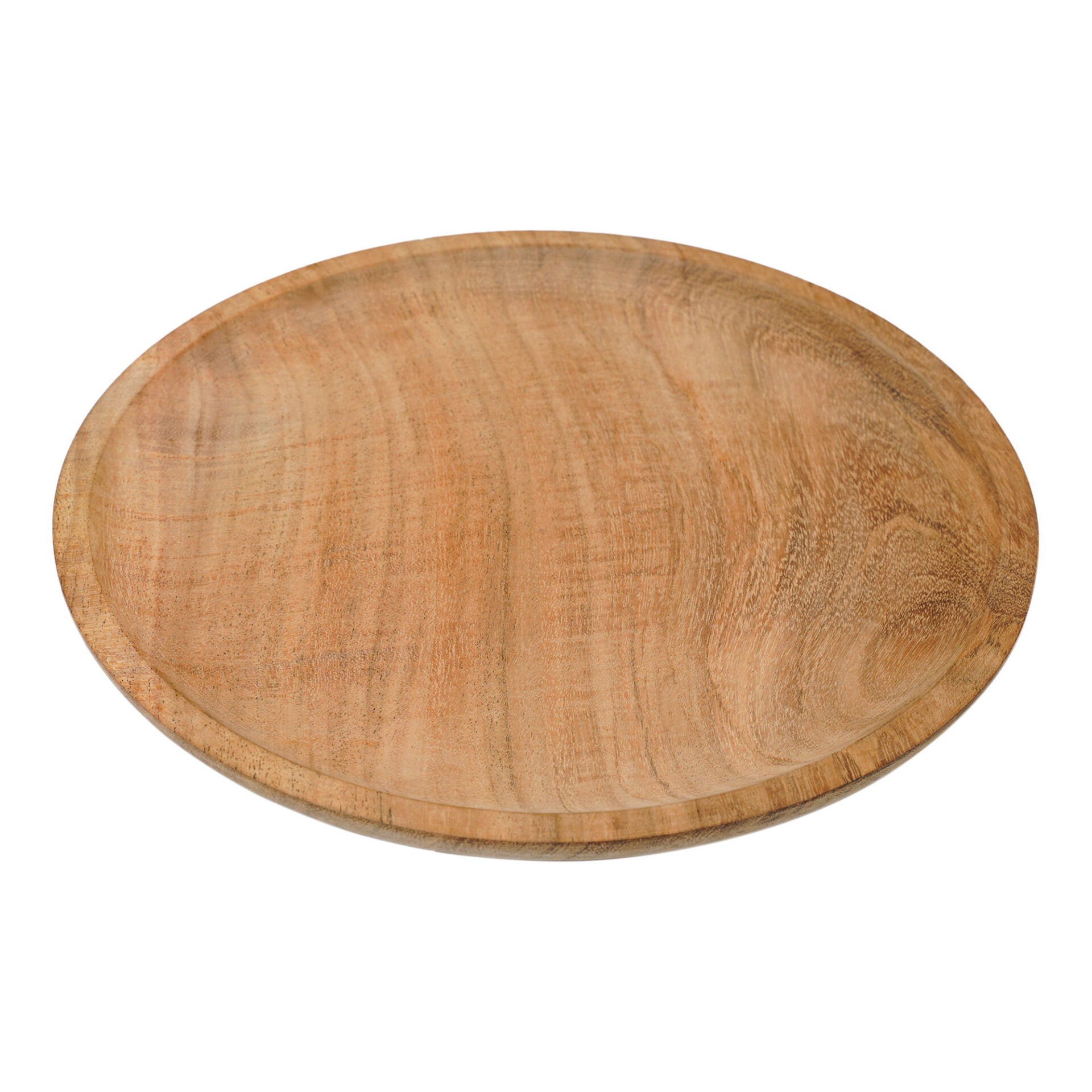 Medieval Wooden Plate Hand Crafted Useful Hardwood Cutlery, approx. 23 cm diameter